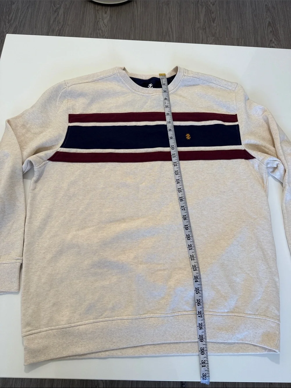 IZOD Men’s Sportwear Fleece Crewneck Pullover Colorblock Ribbed Neck Hem Sz XL